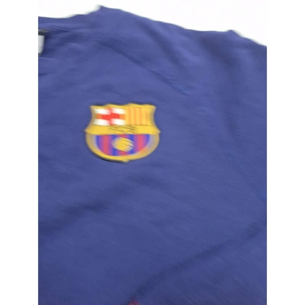FC Barcelona Sweatshirt Mens Large Blue La Liga Soccer Nike Fleece Crewneck Top